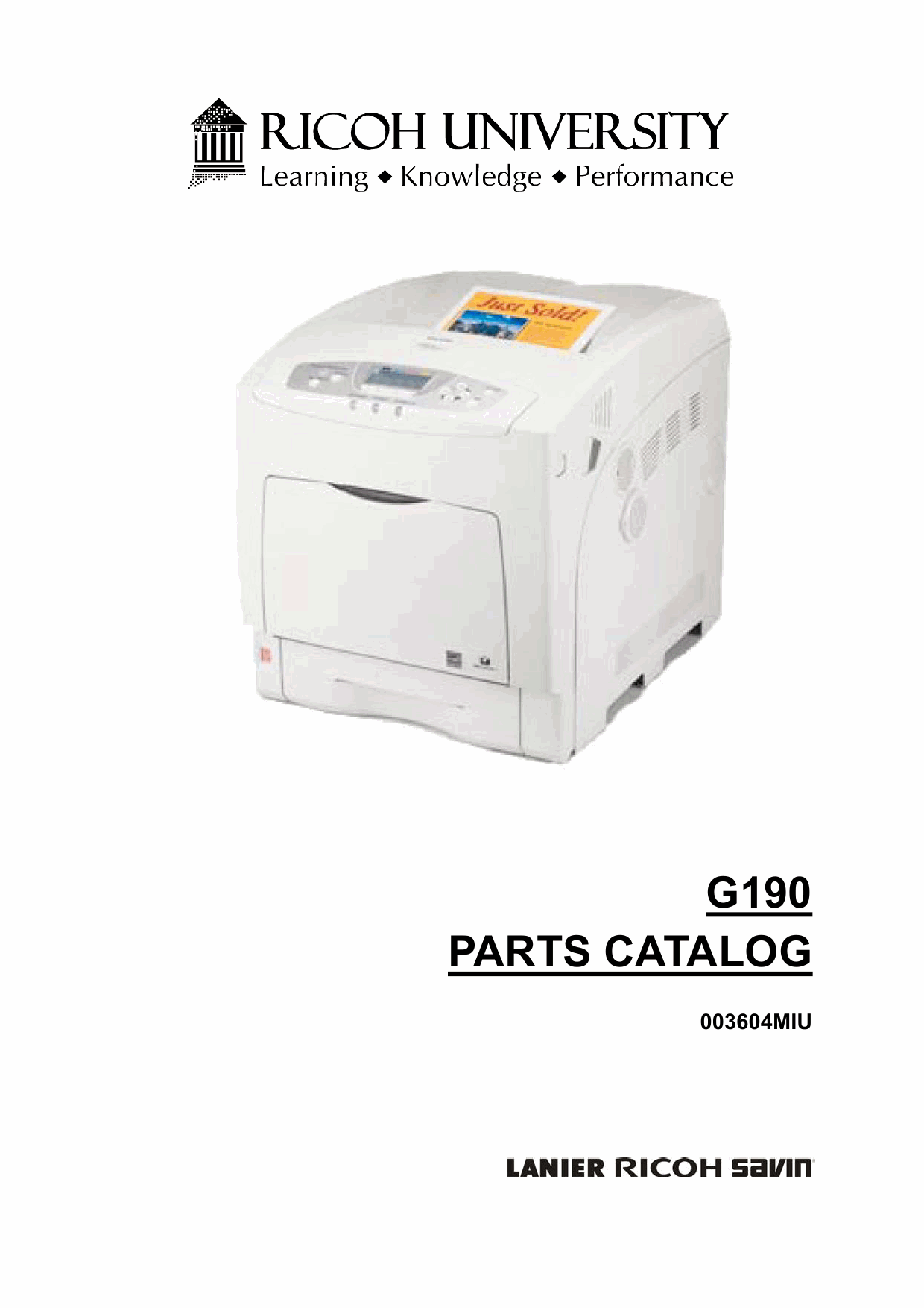 RICOH Aficio SP-C420DN G190 Parts Catalog-1